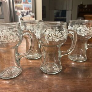 Pepsi Vintage Clear Glass Mug Set